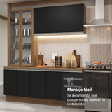 Cocina Compacta 190cm Marrón/Negro Glamy 05
