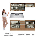 Cocina Integral con Fregadero 200cm Glamy 09 Marrón