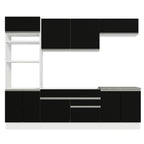 Cocina Integral 270 cm Con Mueble para Horno Blanco/Negro Glamy Madesa