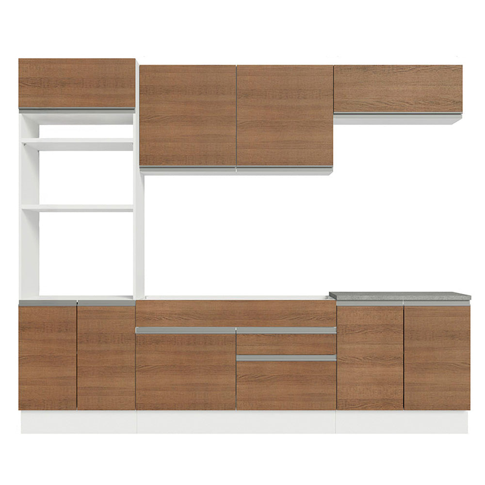 Cocina Integral 270cm Blanco/Marrón Glamy 13