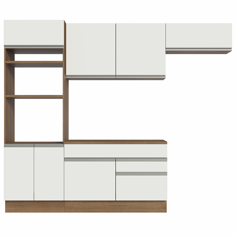Cocina Integral 270cm Marrón/Blanco Glamy 14