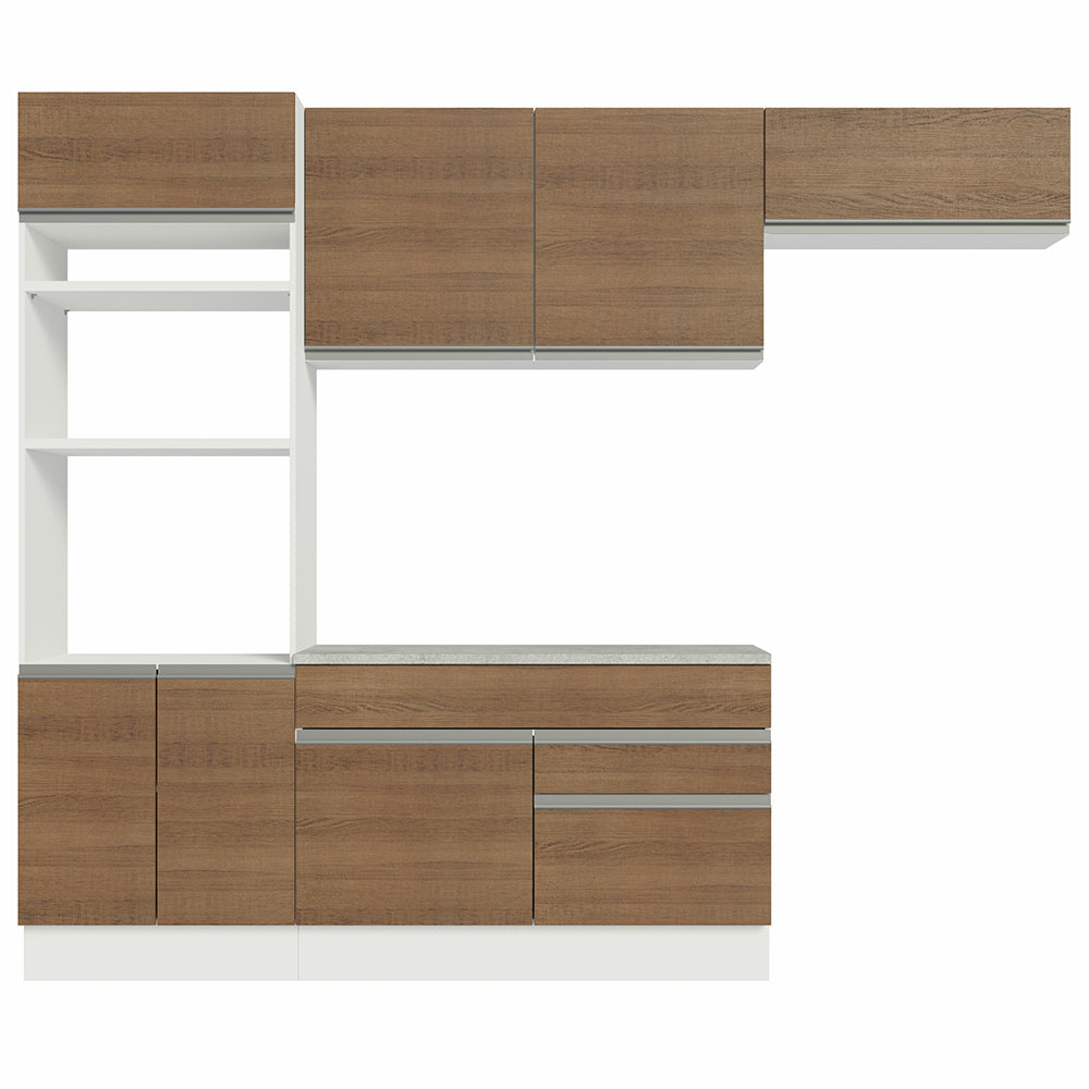 Cocina Integral 270cm Blanco/Marrón Glamy 14