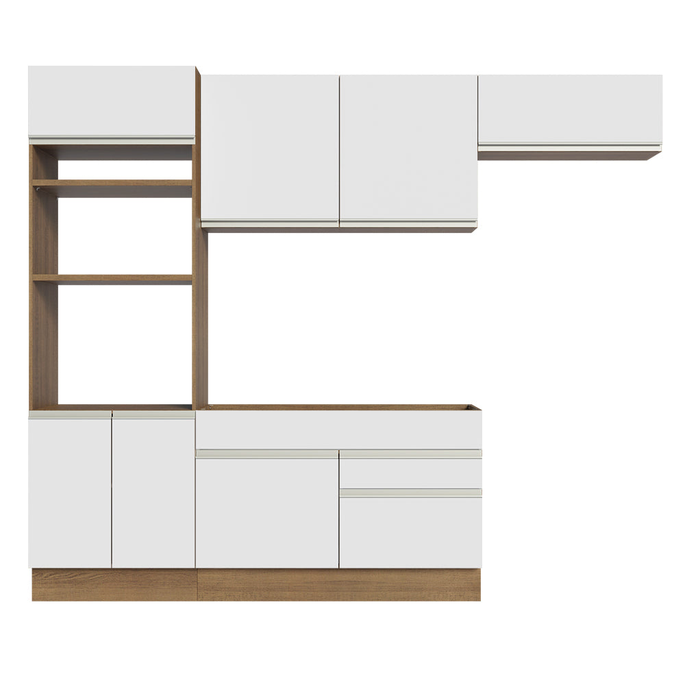 Cocina Integral 270cm Marrón/Blanco Glamy 15