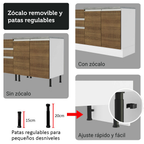 Cocina Integral 270 cm Con Vitrina Blanco/Marrón Glamy Madesa