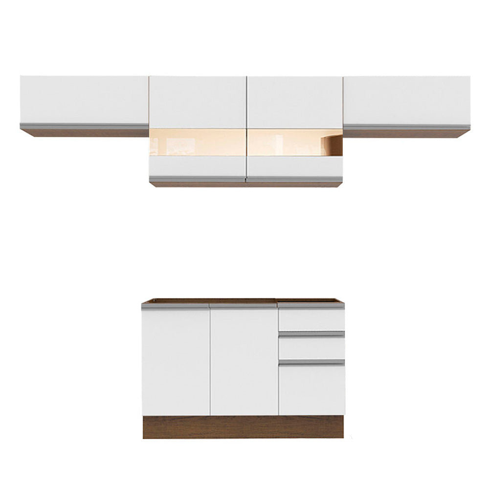 Cocina Integral 280cm Marrón/Blanco Glamy 01