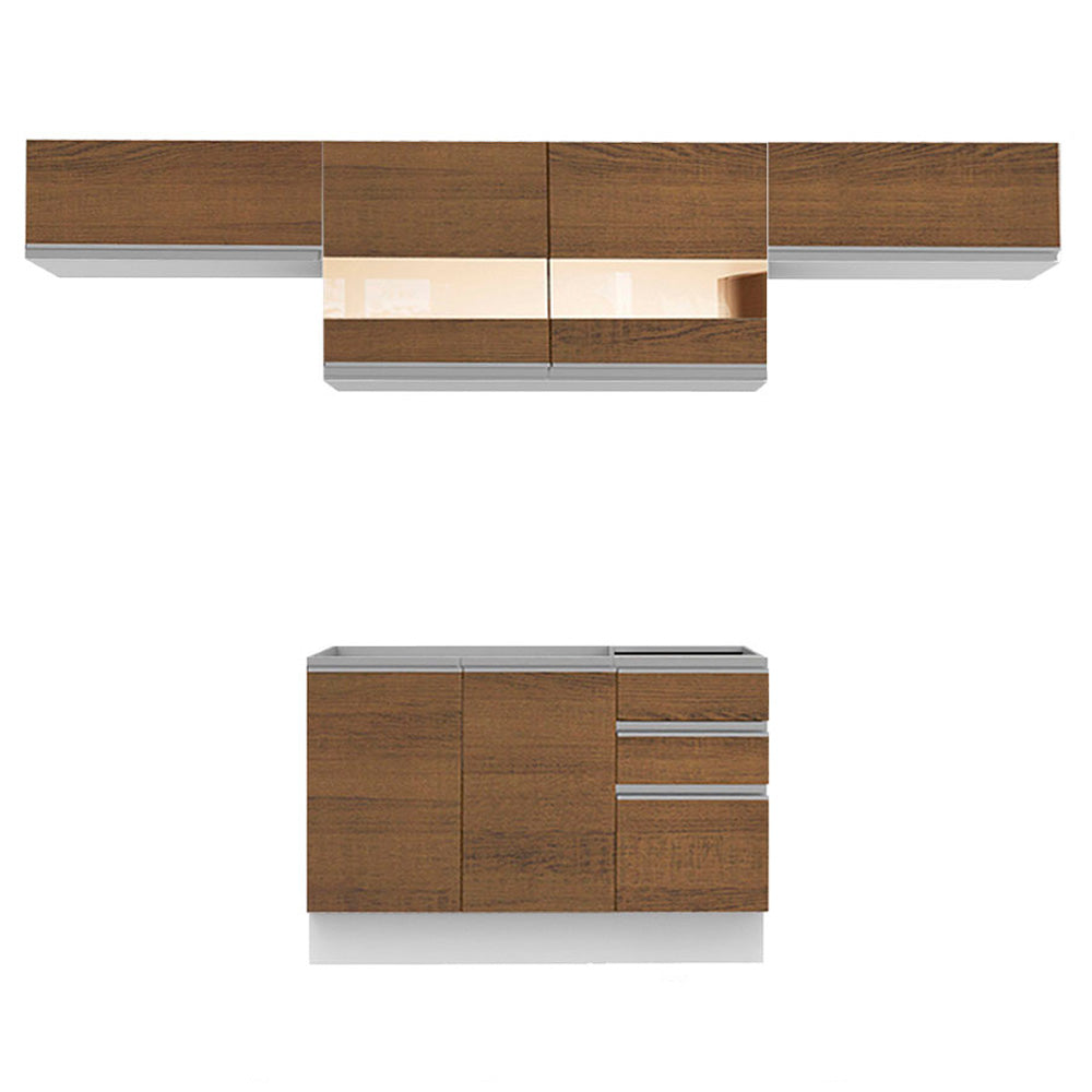 Cocina Integral 280 cm Blanco/Marrón Glamy Madesa
