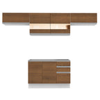 Cocina Integral 280 cm Blanco/Marrón Glamy Madesa