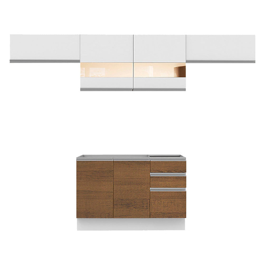 Cocina Integral 280 cm Blanco Glamy Madesa