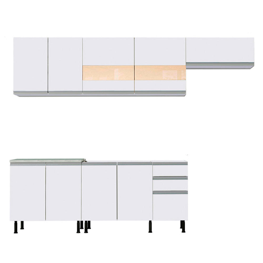 Cocina Integral 280cm Blanco Glamy 03SR