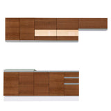 Cocina Integral 280cm Blanco/Marrón Glamy 03