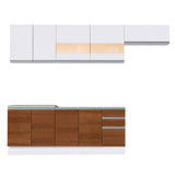 Cocina Integral 280cm Blanco/Marrón/Blanco Glamy 03