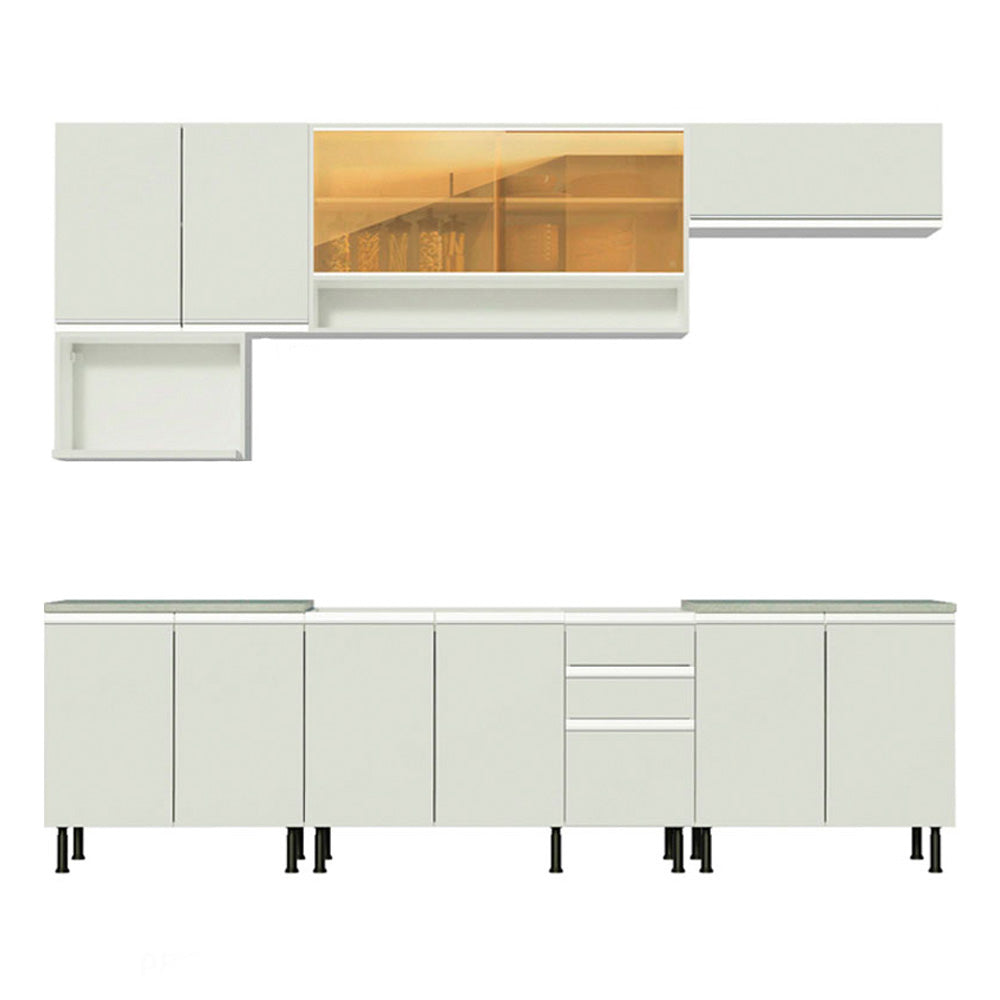 Cocina Integral 280cm Blanco Glamy 04SR