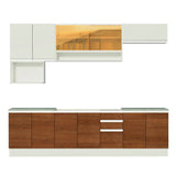 Cocina Integral 280cm Blanco/Marrón/Blanco Glamy 04