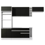 Cocina Integral 290 cm Con Mueble para Horno Blanco/Negro Glamy Madesa