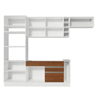 Cocina Integral 290 x 52 cm 7 Puertas 2 Cajones Con Mueble para Horno Blanco/Marrón Glamy Madesa 14