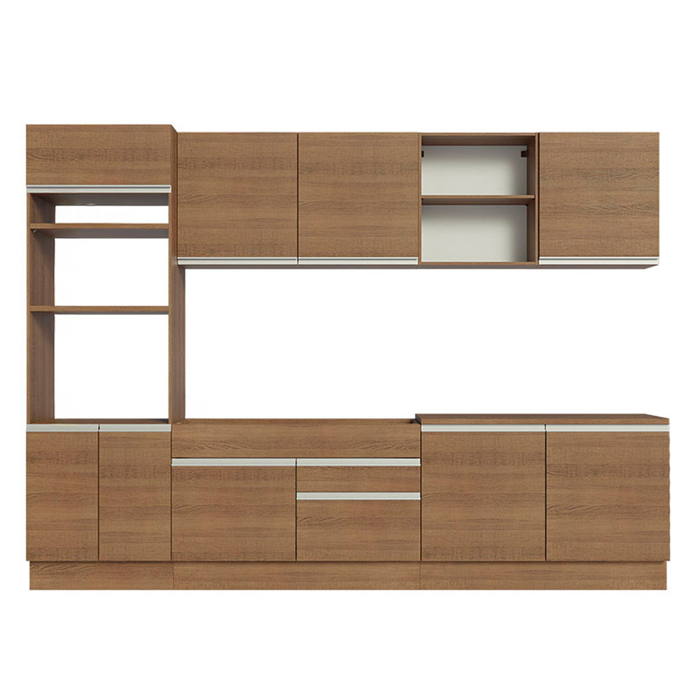 Cocina Integral 310 cm Con Mueble para Horno Marrón Glamy Madesa