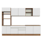 Cocina Integral 310 cm Con Mueble para Horno Marrón/Blanco Glamy Madesa