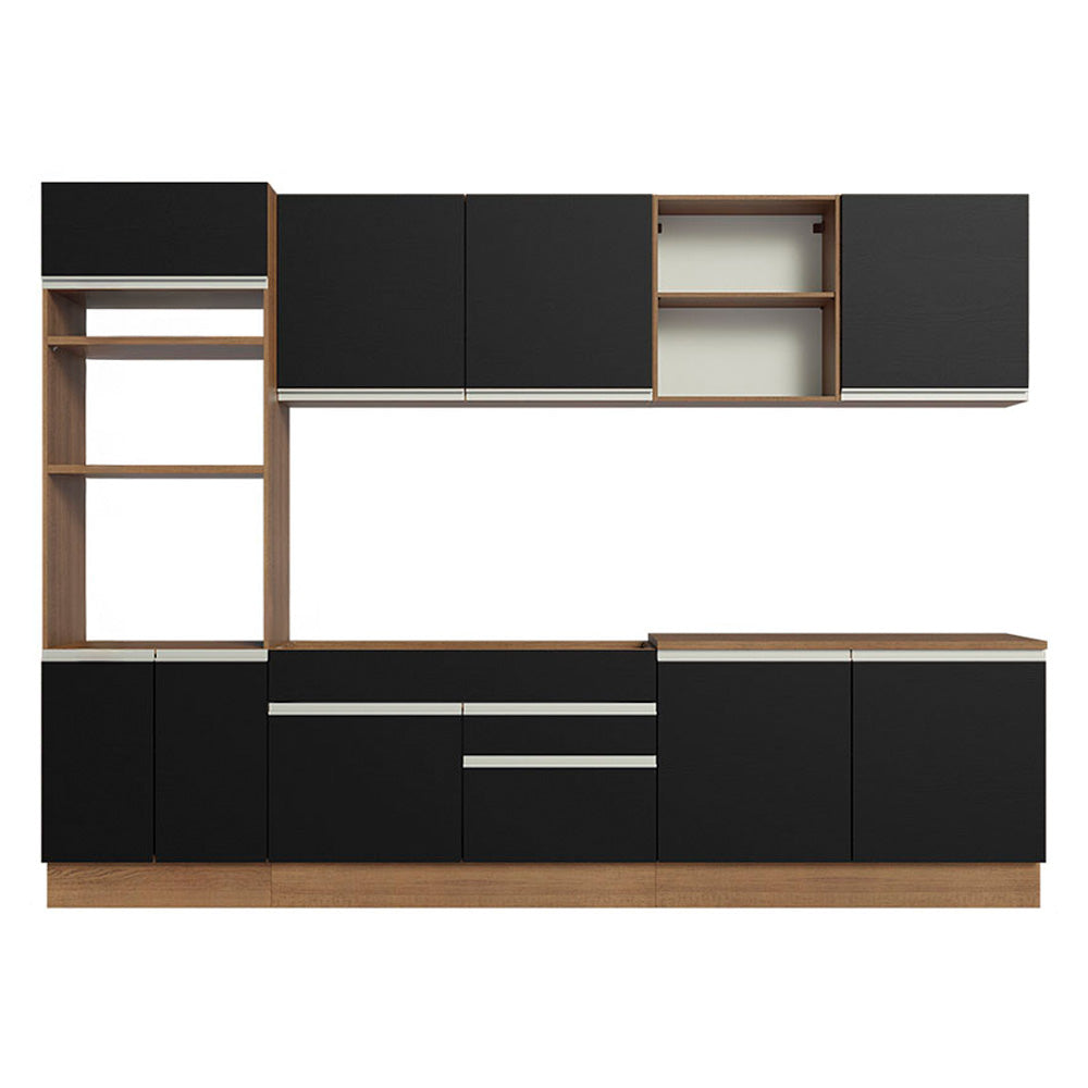 Cocina Integral 310 cm Con Mueble para Horno Marrón/Negro Madesa