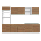 Cocina Integral 310 cm Con Mueble para Horno Blanco/Marrón Glamy Madesa