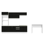 Kit Cocina Integral 385 cm y Barra de Cocina Blanco/Negro Glamy Madesa