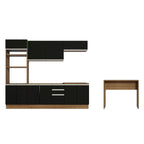 Kit Cocina Integral 315 cm y Barra de Cocina Marrón/Negro Glamy Madesa