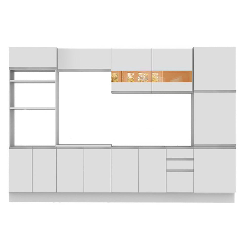 Cocina Integral 330 cm Con Mueble para Horno Blanco Glamy Madesa