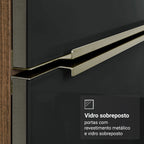Kit Gabinete Bajo 2 Puertas y Vitrina 70 cm Marrón/Negro Lux Madesa
