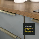 Kit con 2 Gabinetes de Cocina Lux 4 Puertas 3 Cajones (Sin Encimera y Tarja) Marrón/Gris