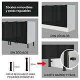 Cocina Integral 240cm Lux Blanco/Negro 05