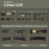 Cocina Integral 240cm Marrón/Negro Lux 08