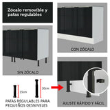 Cocina Integral 260cm Lux Blanco/Negro 03