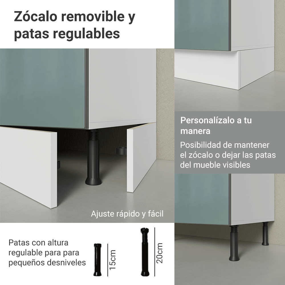 Cocina Integral 400cm Lux Blanco/Gris 01