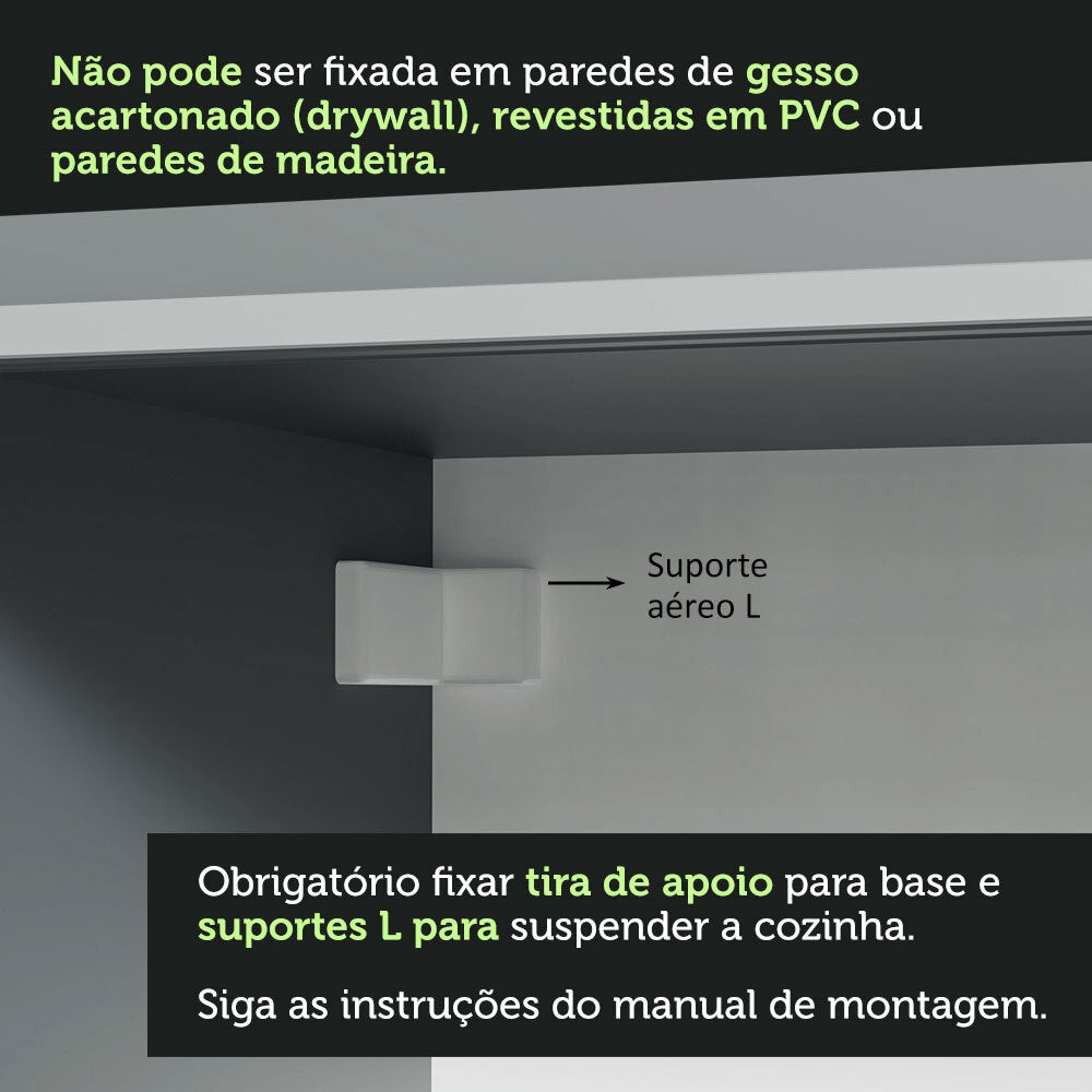 Cocina Integral 260 cm sin Patas Gris Nice 11