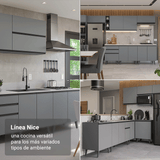 Cocina Integrale 340cm Gris Nice Madesa 01