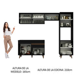 Cocina Integral 250cm Negro Reims Madesa 05