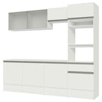 Cocina Integral 240 x 52 cm 8 Puertas 1 Cajón Con Mueble para Horno Blanco Topázio Madesa 05