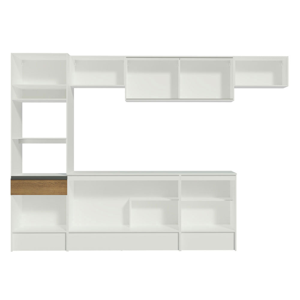 Cocina Integral 300cm Blanco/Marrón Diamante 02