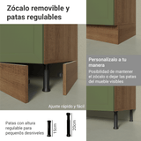 Combo Gabinete + Vitrina 70 cm Marrón/Verde Vik Madesa 02