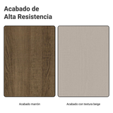Gabinete para Baño 120 cm 3 Puertas 3 Cajones Agata Marrón/Crema 01