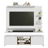 Mueble con Panel para TV hasta 60 Pulgadas 180 cm Blanco/Marrón Metz Madesa