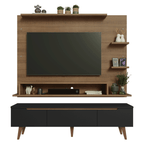 Kit Panel para TV hasta 60 Pulgadas y Rack 180 cm Marrón/Negro Reims Madesa