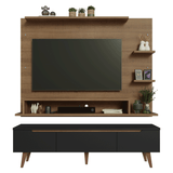 Mueble con Panel para TV hasta 60 Pulgadas 180 cm con patas Marrón/Negro/Marrón Reims Madesa