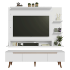Kit Panel para TV hasta 60 Pulgadas y Rack 180 cm Blanco/Marrón Reims Madesa