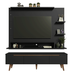 Kit Panel para TV hasta 60 Pulgadas y Rack 180 cm Negro/Marrón Reims Madesa