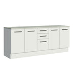 Kit 2 Gabinetes Bajos Multiuso 200 cm 4 Puertas 3 Cajones Blanco Agata Madesa