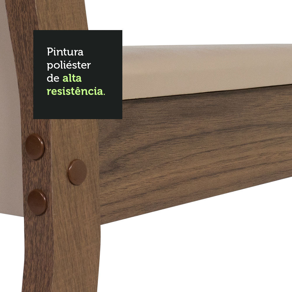 Conjunto de Comedor 4 Sillas Marrón/Crema/Beige Angel Madesa
