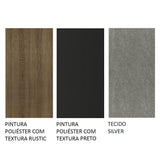 Juego de Comedor Encimera de Madera 4 Sillas Marrón/Negro/Silver April