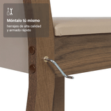 Juego de Comedor Mesa con Encimera de Vidrio 4 Sillas Marrón/Crema/Beige Viena