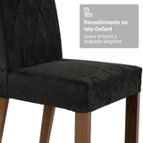 Conjunto de Comedor Mesa Encimera de Vidrio 4 Sillas Marrón/Oxford Porto Madesa