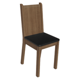 Juego de Comedor Analu Mesa con Encimera de Madera y 6 Sillas Marrón/Negro